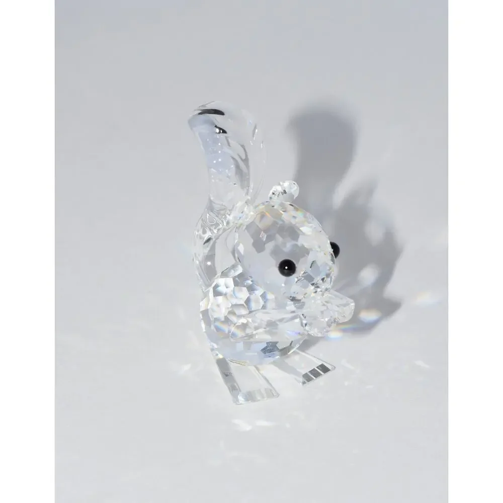 Swarovski Woodland Friends Silver Sparkling Crystal Squirrel Figurine Retired